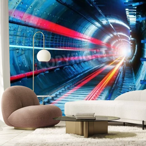 Papier peint  Tunnel et lumière néon