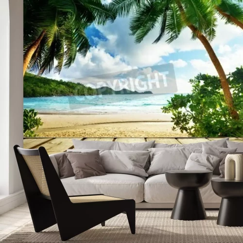 Papier peint  Vue sur les tropiques depuis la jetée