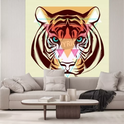 Papier peint  Image de tigre géométrique
