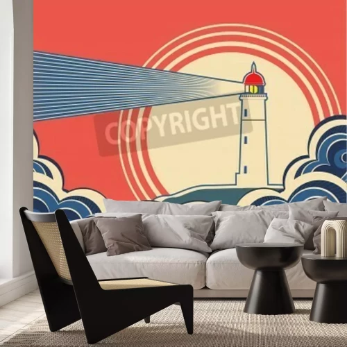Papier peint  Image abstraite avec un phare