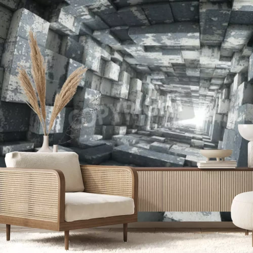 Papier peint  Tunnel carré 3d