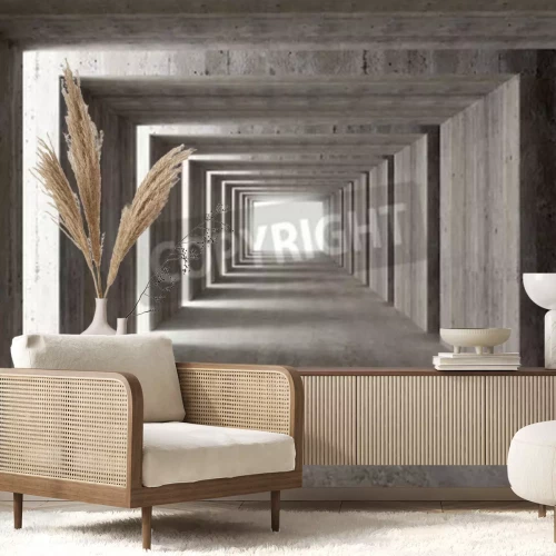 Papier peint  Tunnel en béton vide