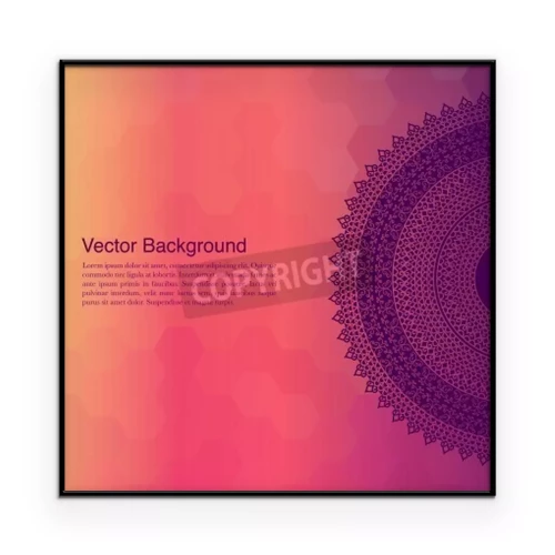 Poster  Mandala sur fond graphique et emplacement pour une inscription