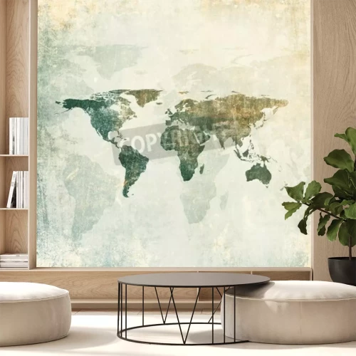 Papier peint  Grunge background with world map