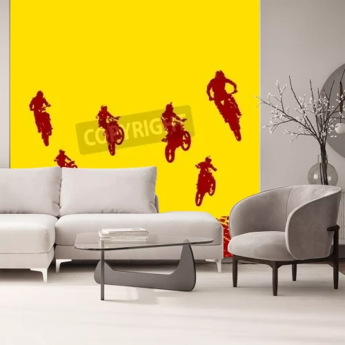 Papier peint  Rider participates motocross championship.  Vector illustration.