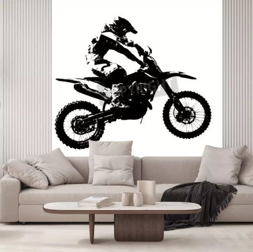 Papier peint  Rider participates motocross championship.  Vector illustration.
