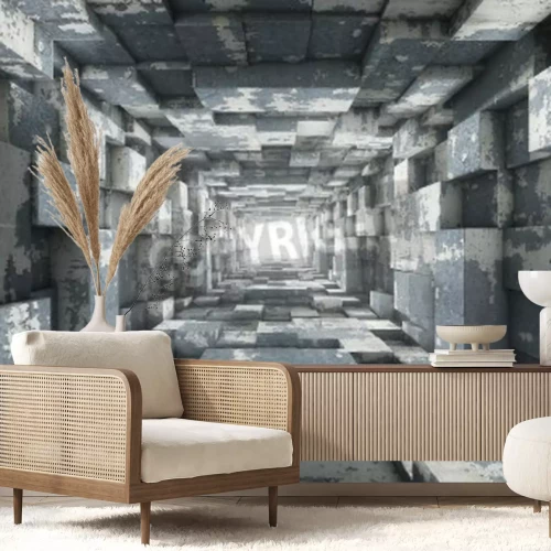 Papier peint  Tunnel abstrait et géométrique