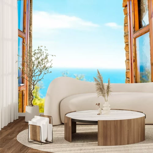 Papier peint  Fenêtre avec vue sur la mer Baltique