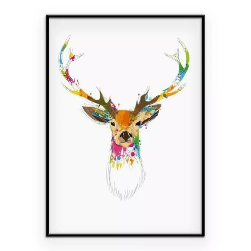 Poster  Dessin inachevé d'un cerf