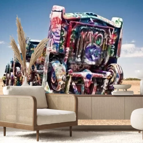 Papier peint  Écrasements de voiture dans le désert