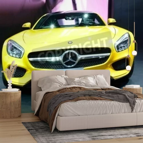 Papier peint  BANGKOK - March 26 : Mercedes Benz AMG-GTS on DisPlay at 36th Bangkok International Motor Show on March 26, 2015 in Bangkok, Thailand.