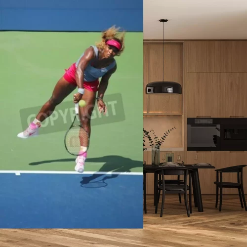 Papier peint  Serena Williams joue une balle