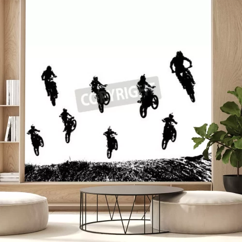 Papier peint  Rider participates motocross championship.  Vector illustration.