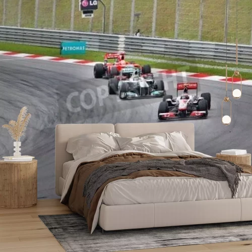 Papier peint  Formule 1 bolides au tournant