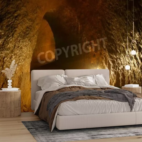 Papier peint  Grotte avec un tunnel 3d