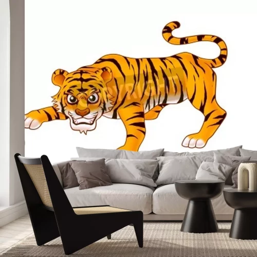 Papier peint  Tigre énergique style dessin