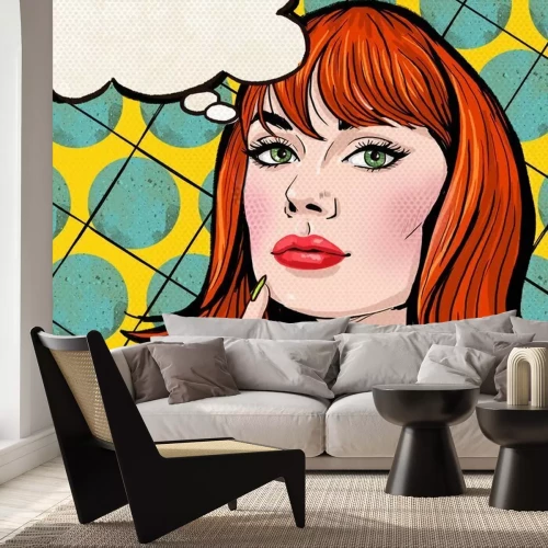 Papier peint  Femme pop art tirée d'une bande dessinée