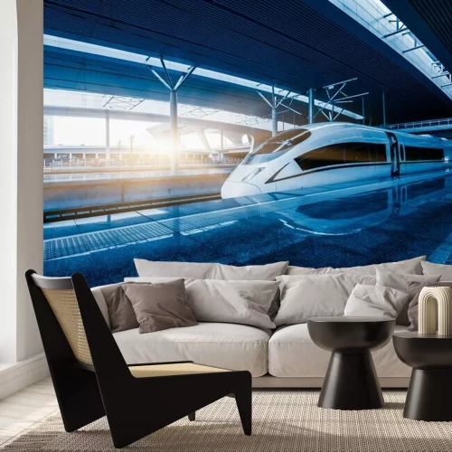 Papier peint  Train à grande vitesse moderne sur un quai