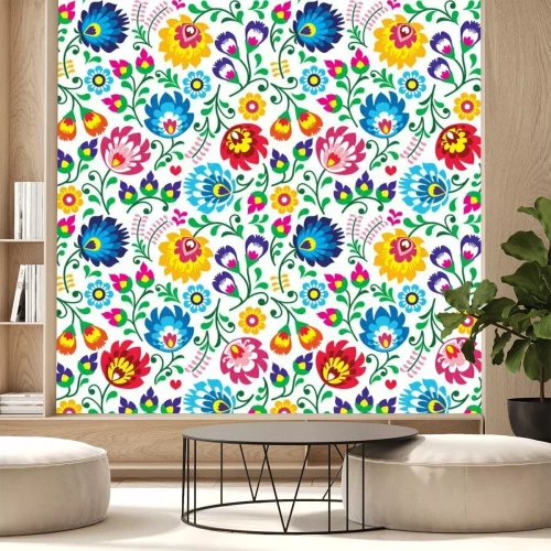 Papier peint  Art folklorique polonais Seamless motif floral