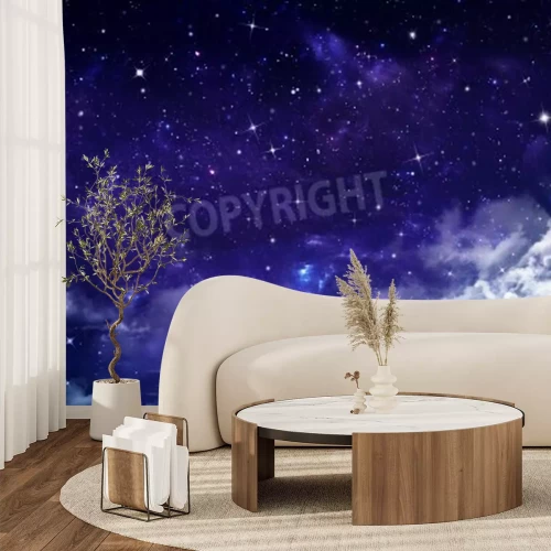 Papier peint  Ciel étoilé violet