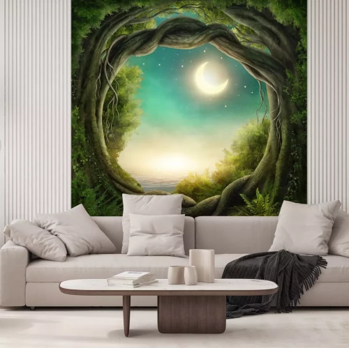 Sticker  Sombre forêt enchantée