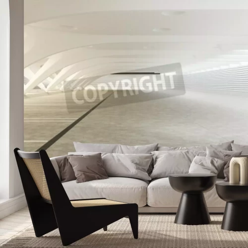 Papier peint  Tunnel blanc futuriste