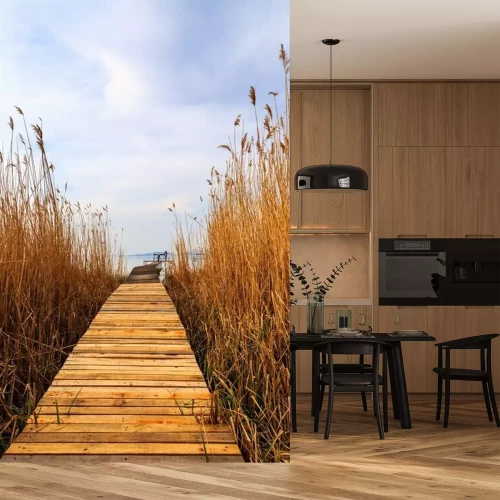 Papier peint  Passerelle environnement dunes