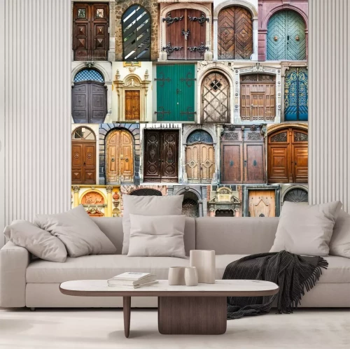 Papier peint  Portes colorées