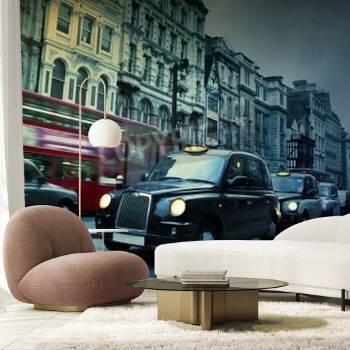 Papier peint  Taxis londoniens voitures noires