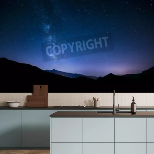 Papier peint  Panorama de nuit avec des étoiles