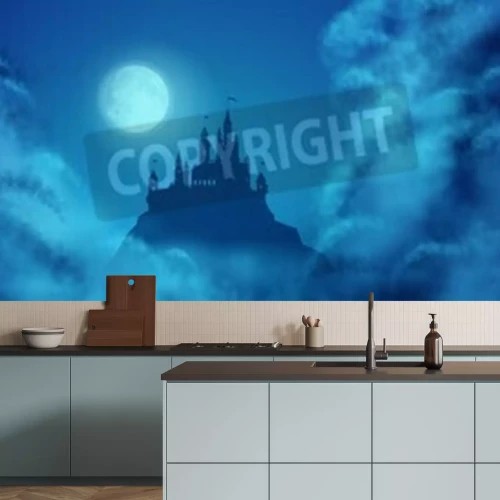 Papier peint  Château pour enfants dans le nuages