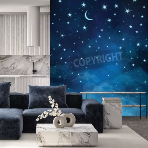 Papier peint  Ciel peint avec des étoiles
