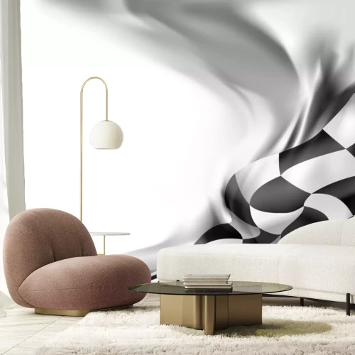 Sticker  course drapeau fond illustration vectorielle