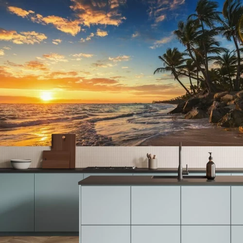 Papier peint  Paysage de paradis tropical plage de l'île