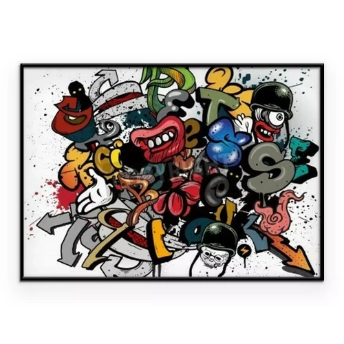 Poster  Graffiti de jeunes sur fond blanc