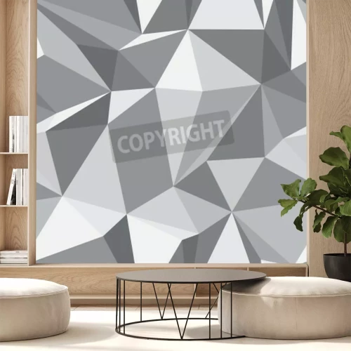 Papier peint  Gris géométrique Polygones