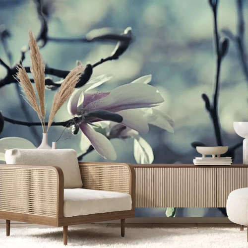 Papier peint  Magnolias sous les nuages