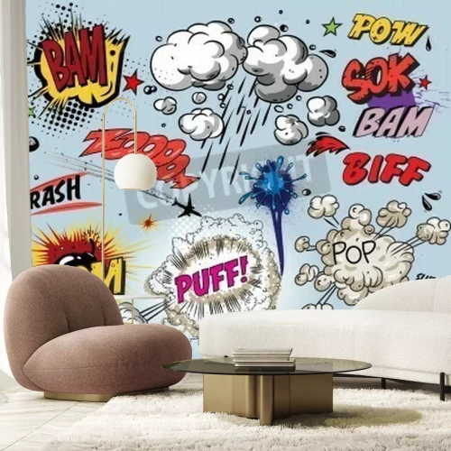 Papier peint  Bulles de BD style pop art