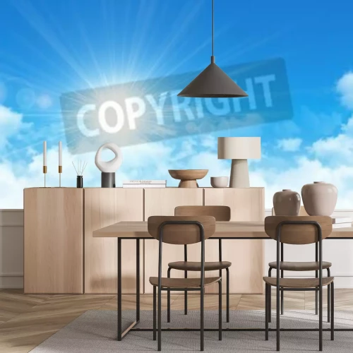 Papier peint  Magnifique soleil entouré de nuages