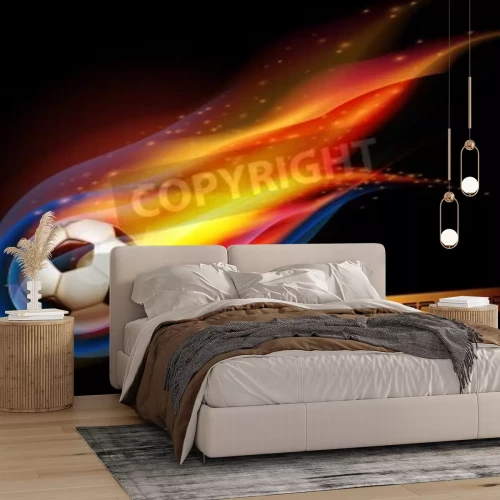 Papier peint  Flammes autour d'un ballon