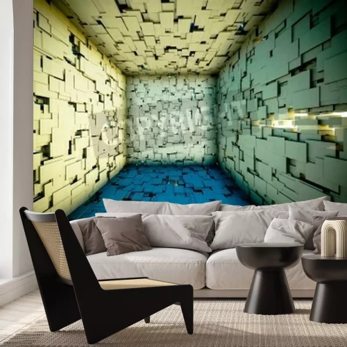 Papier peint  Intérieur de cube en 3D