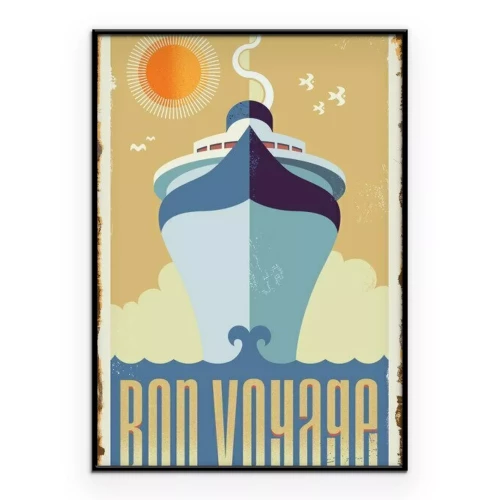 Poster  Illustration vintage d'un navire de croisière