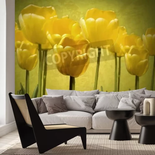 Papier peint  Tulipes sur un fond vintage