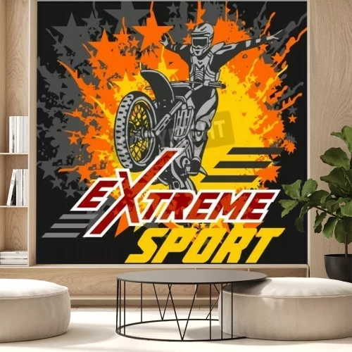 Papier peint  Vector sport extrême - motocross et de l'emblème.