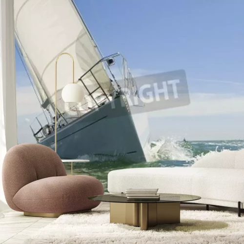 Papier peint  Voilier et ciel bleu