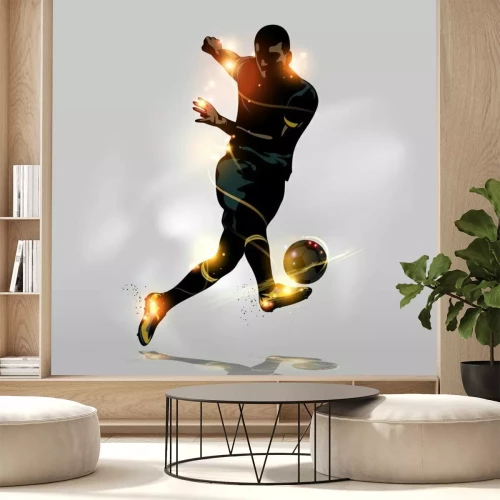 Papier peint  Silhouette d'un joueur de football avec effet lumineux