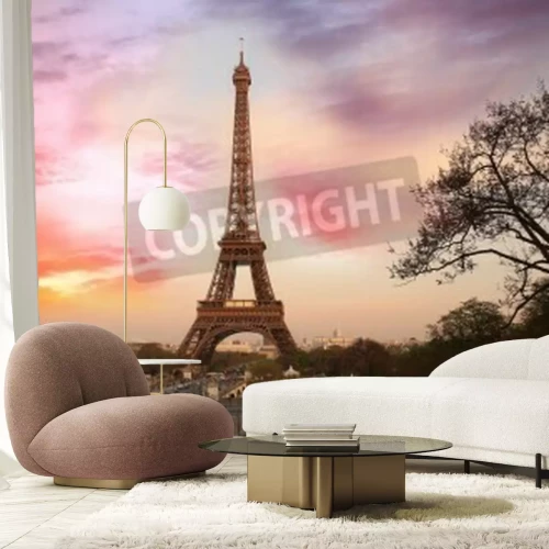 Papier peint  Paris la Tour Eiffel au coucher du soleil