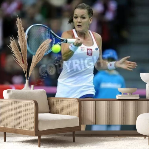 Papier peint  Radwanska en train de jouer une balle