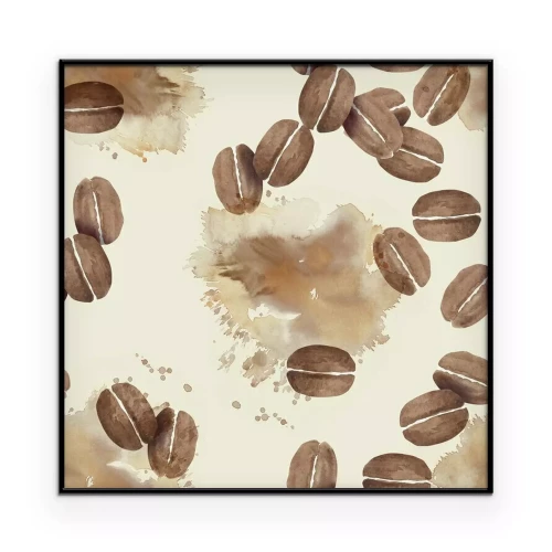 Poster  Une illustration picturale de grains de café
