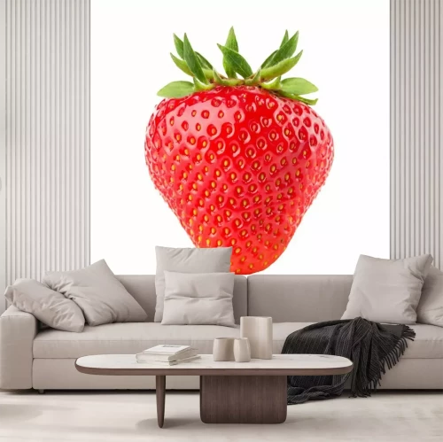 Sticker  Une seule fraise sur fond clair